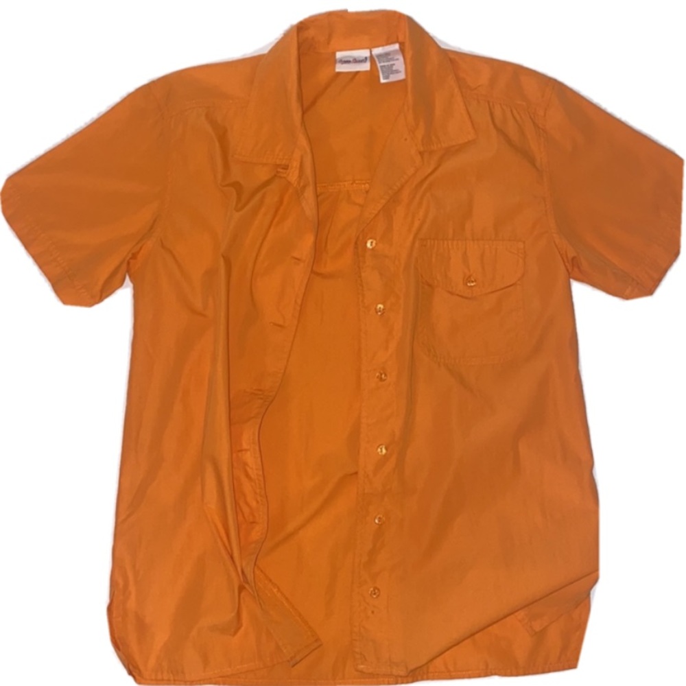 Vintage Oversized Bobbie Brooks Orange Button-Down Short Sleeve Shirt| S…